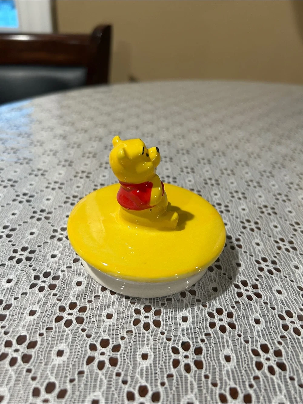 Winnie the Pooh Figurine Lid with Red Scarf